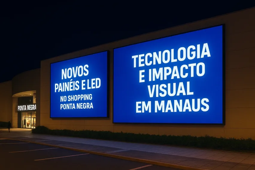 Novos Pain&eacute;is de LED no Shopping Ponta Negra: Tecnologia e Impacto Visual em Manaus