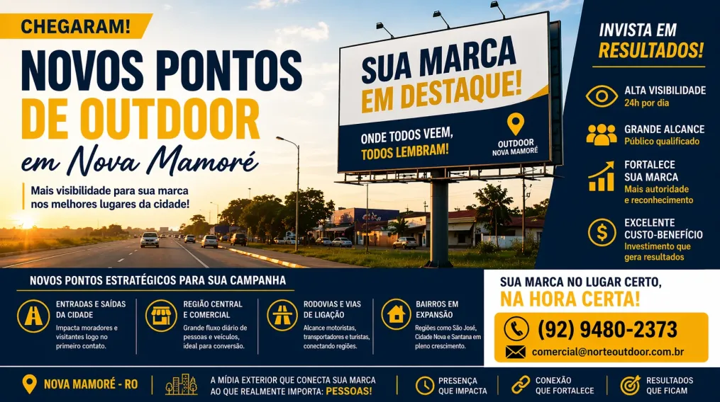 Novos Pontos de Outdoor em Nova Mamor&eacute;: Oportunidades Estrat&eacute;gicas para Marcas Locais